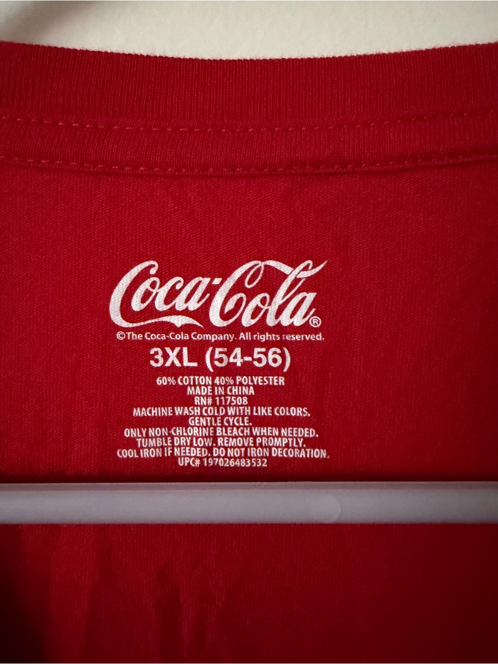 Christmas Coca-Cola White Logo on Red  Tee - Picture 3 of 4